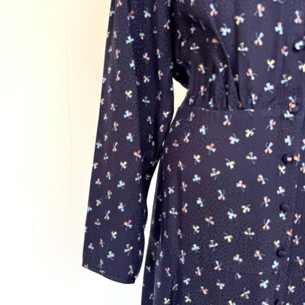TAILORED Rebecca Taylor Clover print dot Jacquard dress size 8 - Picture 9 of 13